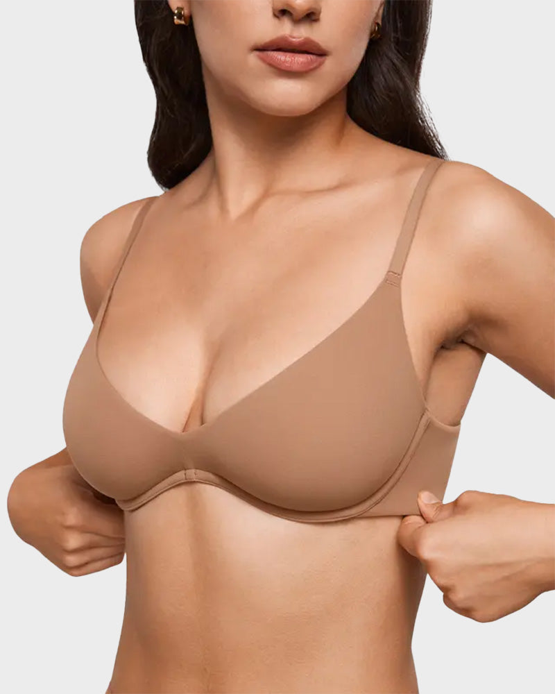Women's Inbarely Plus Plunge Bra - Unlined Underwire Sexy Demi Balconette Bras Secondary image