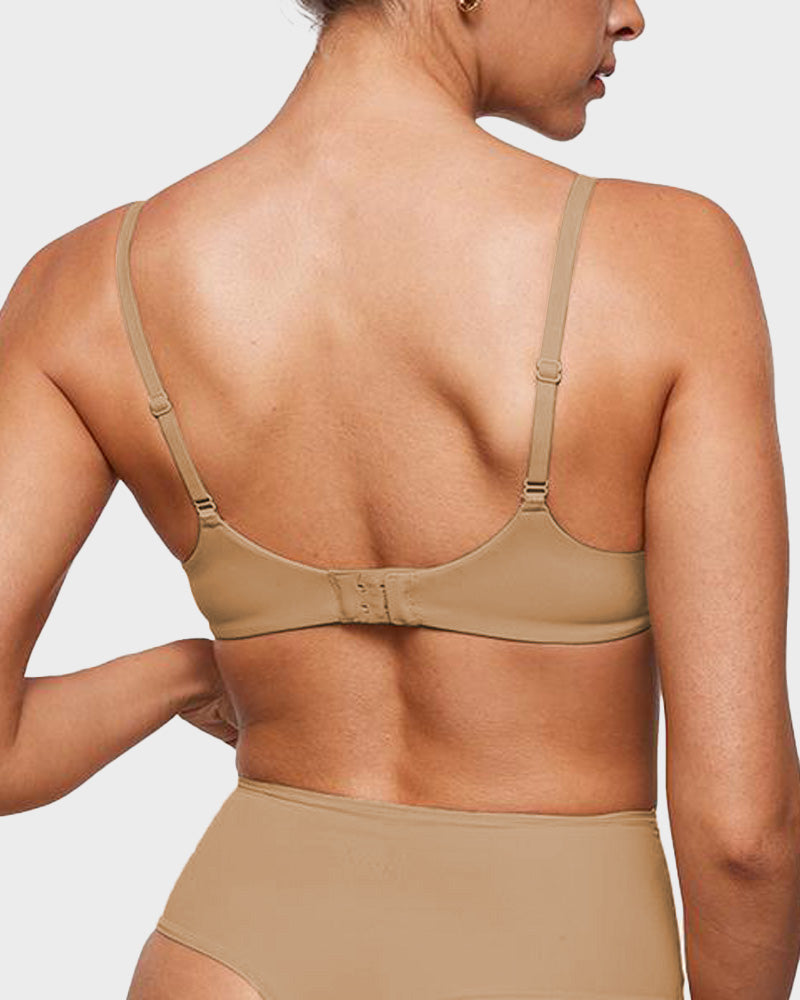 Women's Inbarely Plus Plunge Bra - Unlined Underwire Sexy Demi Balconette Bras