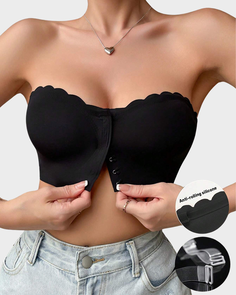 Wavy Trim Seamless Tube Top Bralette Main image