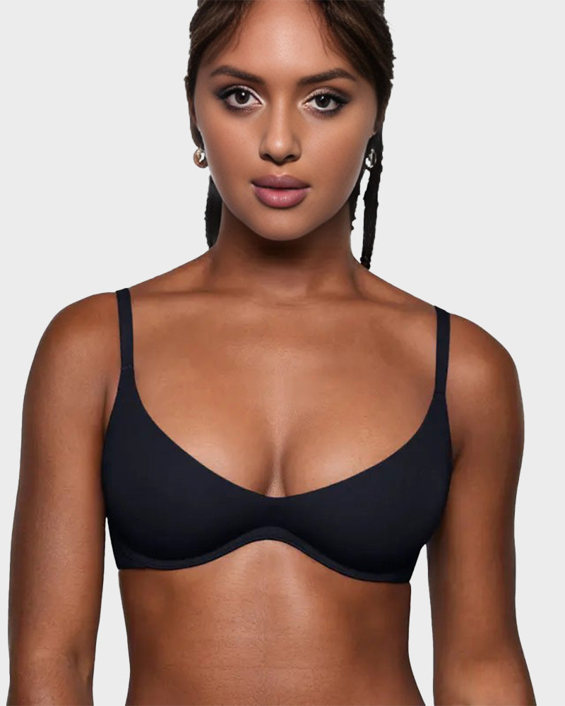 Women's Inbarely Plus Plunge Bra - Unlined Underwire Sexy Demi Balconette Bras