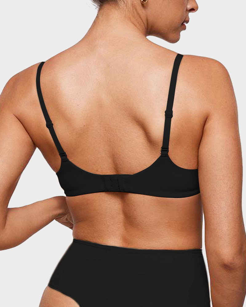 Women's Inbarely Plus Plunge Bra - Unlined Underwire Sexy Demi Balconette Bras