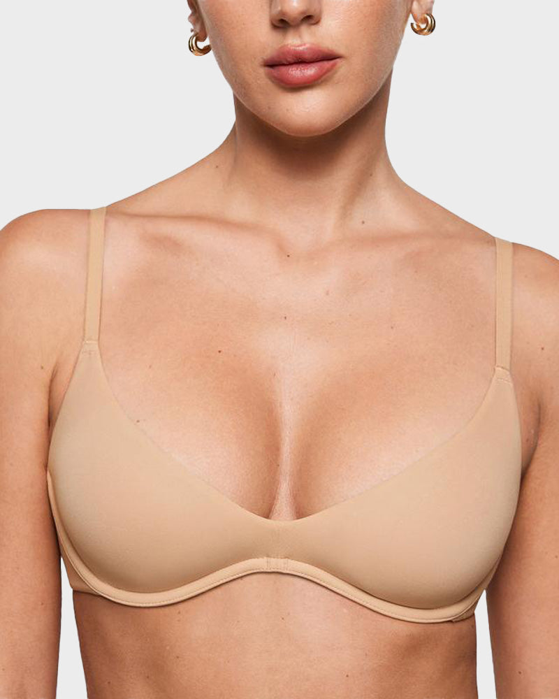 Women's Inbarely Plus Plunge Bra - Unlined Underwire Sexy Demi Balconette Bras