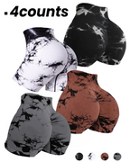 High Waist Seamless Tie Dye Yoga Shorts (4 Pack)