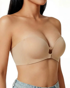 No-Slip Front Closure Push-Up Strapless Bra