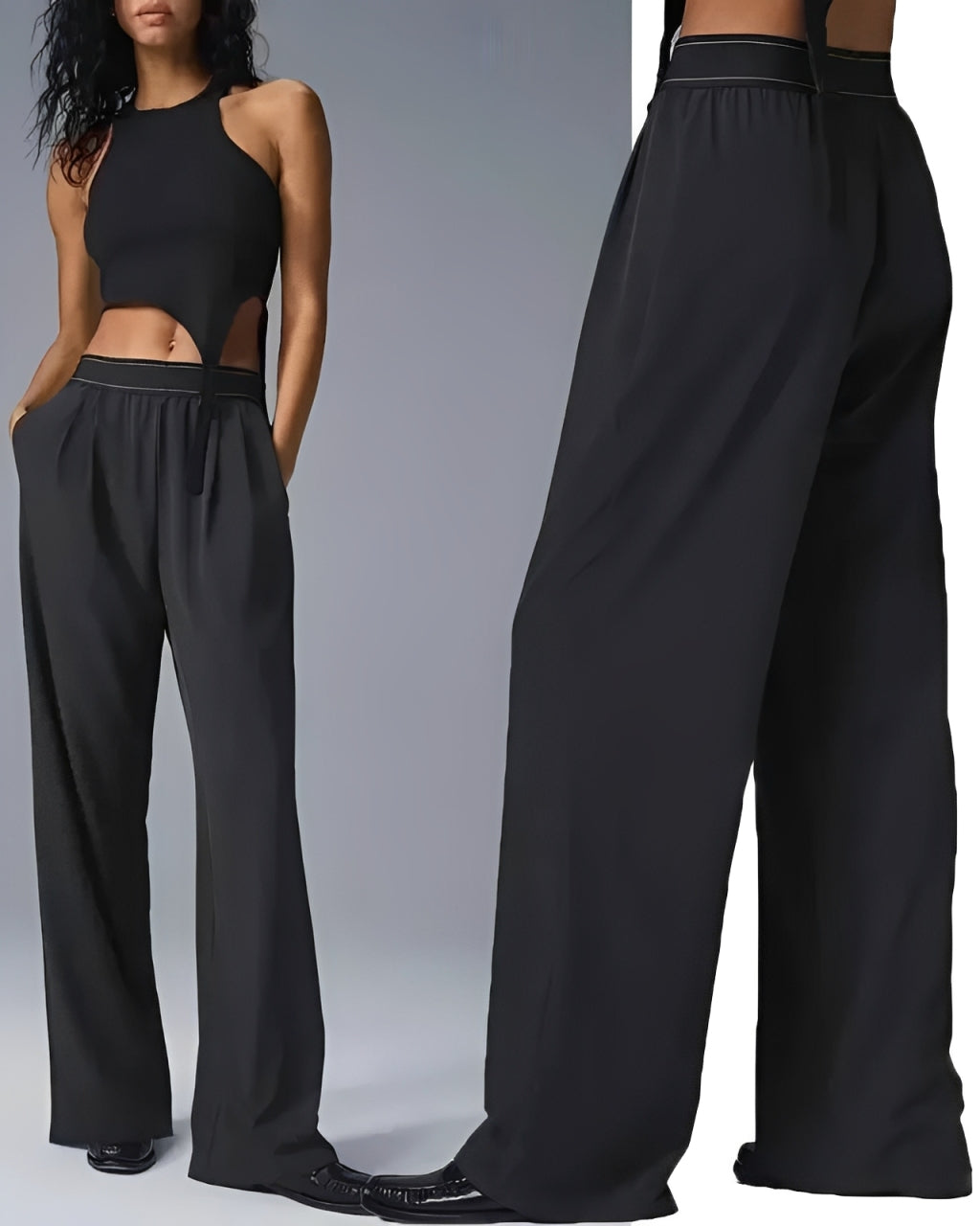 Women's High Waist Wide Leg Pocket Yoga Pants – Stretchy Casual Pants