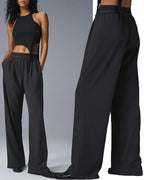 Women's High Waist Wide Leg Pocket Yoga Pants – Stretchy Casual Pants