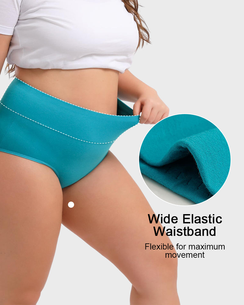 Women's Plus Size Cotton High Waisted Briefs Secondary image
