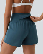 Super High Waisted Back Pocket & Side Hidden Pocket 2-in-1 Yoga Shorts