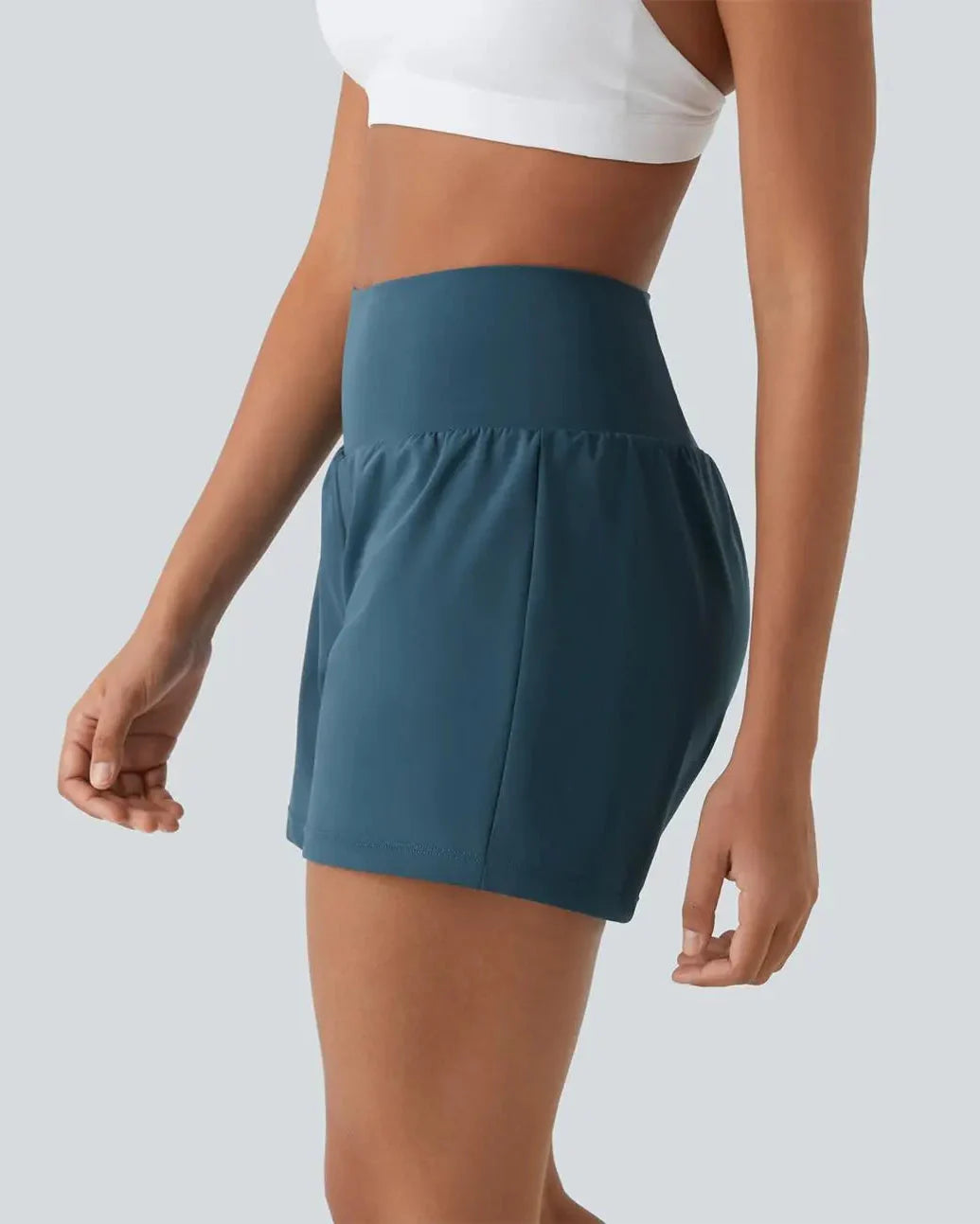 Super High Waisted Back Pocket & Side Hidden Pocket 2-in-1 Yoga Shorts