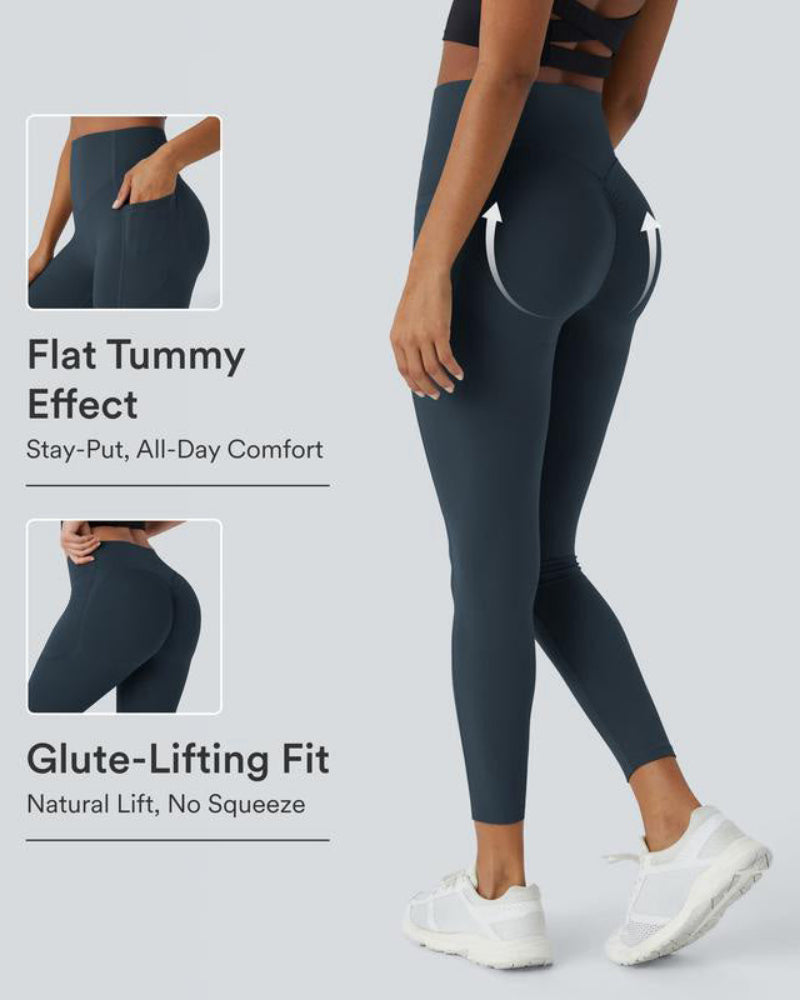 Butt Lifting Tummy Control Side Pocket High Waisted Shaping Training Leggings Main image