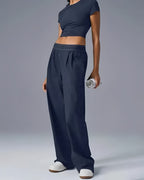 Women's High Waist Wide Leg Pocket Yoga Pants – Stretchy Casual Pants