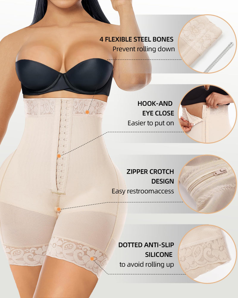 Tummy Control Shapewear for Women Fajas Colombianas Body Shaper Shorts with Zipper Crotch Secondary image
