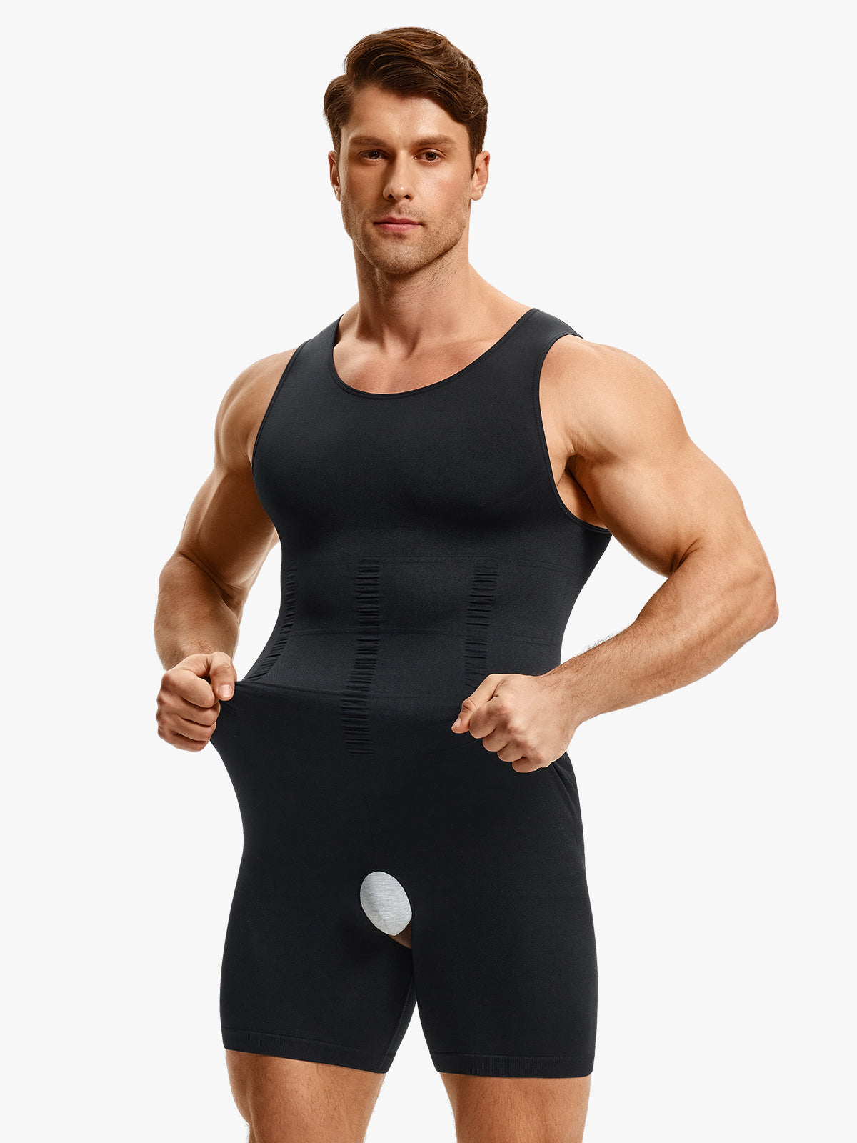 Seamless Full Body Shaper Tummy Control Compression Bodysuit For Men