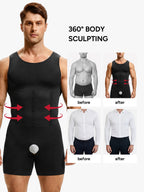 Seamless Full Body Shaper Tummy Control Compression Bodysuit For Men