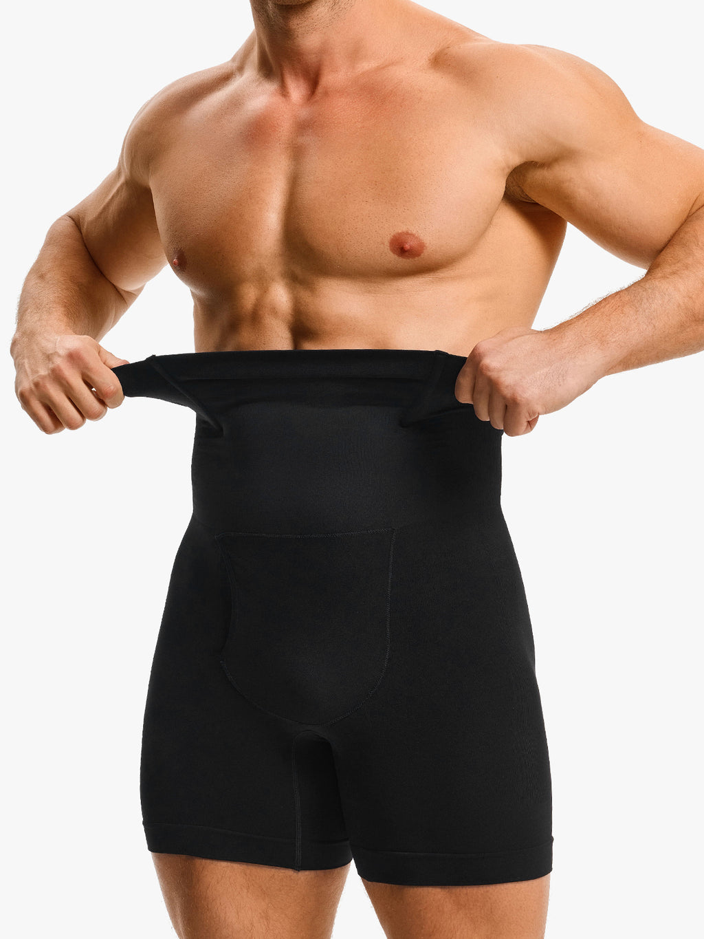 Men's High Waist Body Shaper Shorts with Steel Boning Support