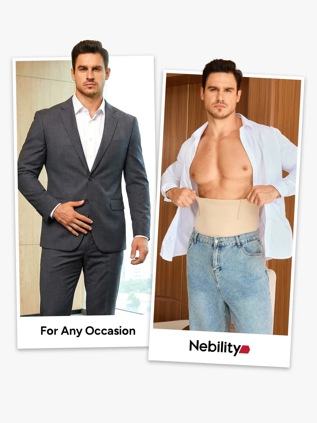 High Waist Steel Boning Support Shorts for Men