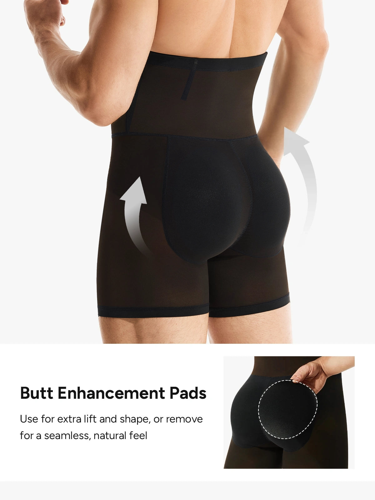Mesh High-Waisted Padded Shorts for Men