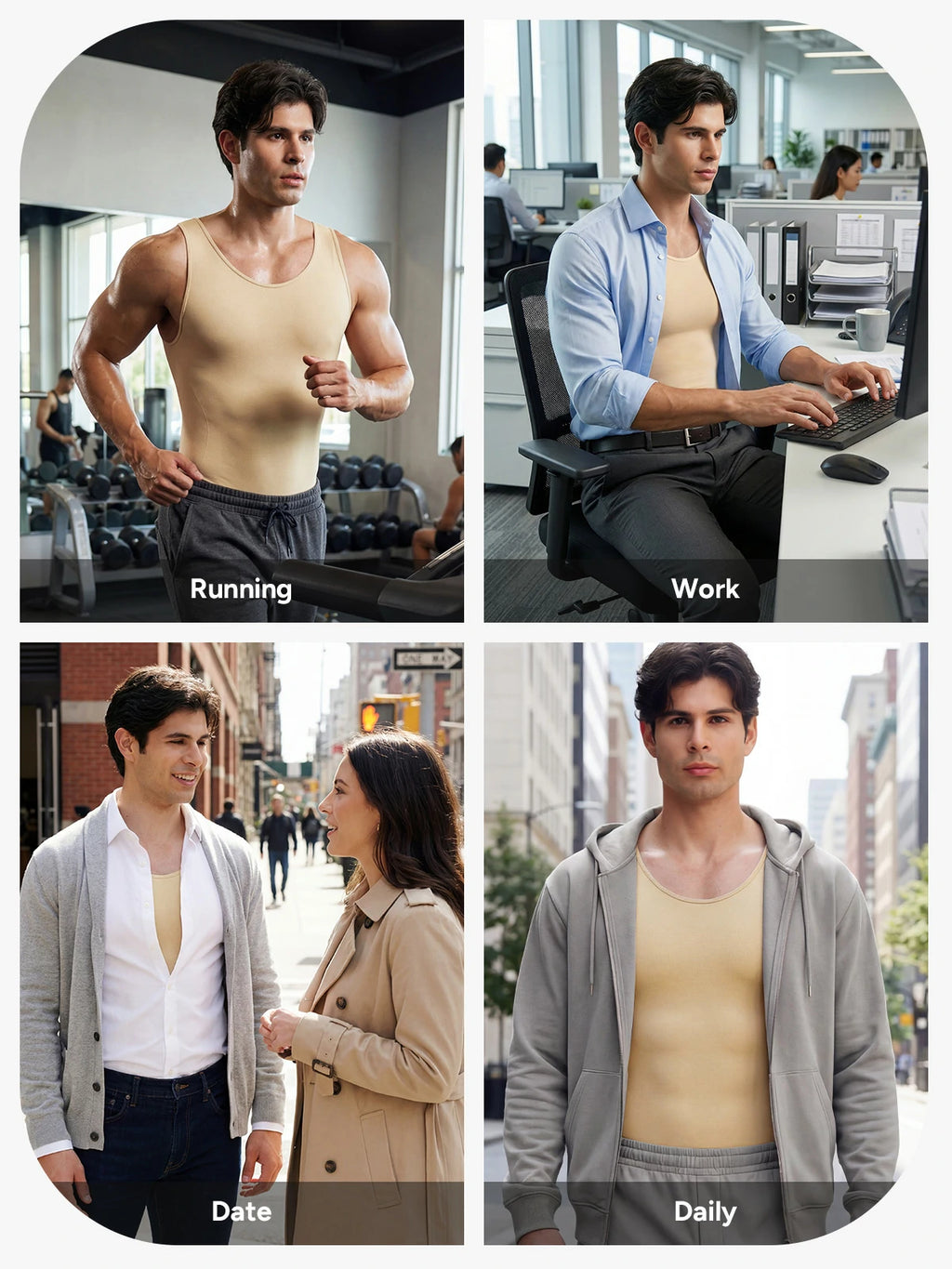 Men's Seamless Crotch Opening Bodysuit