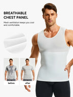 Men's Sleeveless Compression Shirt Tummy Control Mesh Tank Top Body Shaper Vest