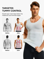 Men's Sleeveless Compression Shirt Tummy Control Mesh Tank Top Body Shaper Vest