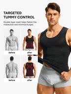 Men's Sleeveless Compression Shirt Tummy Control Mesh Tank Top Body Shaper Vest