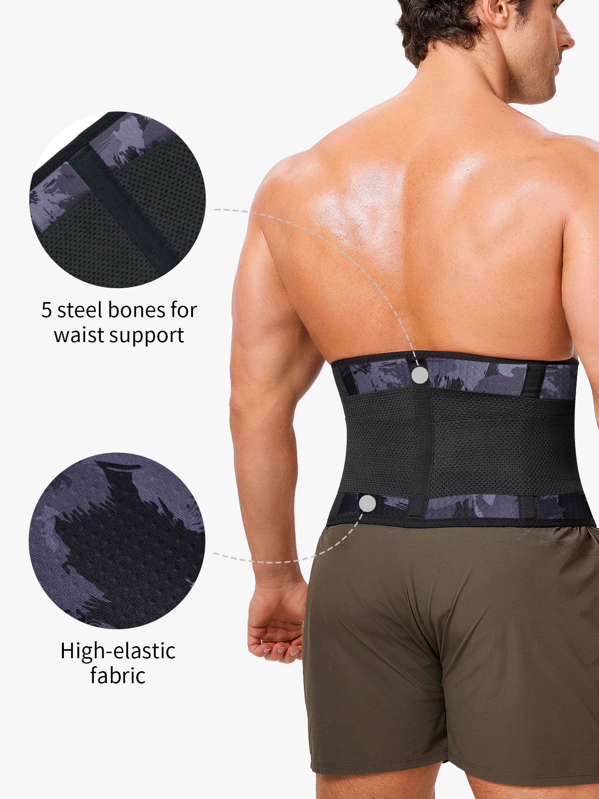Steel Boning Velcro Workout Waist Trainer Sweat Belt