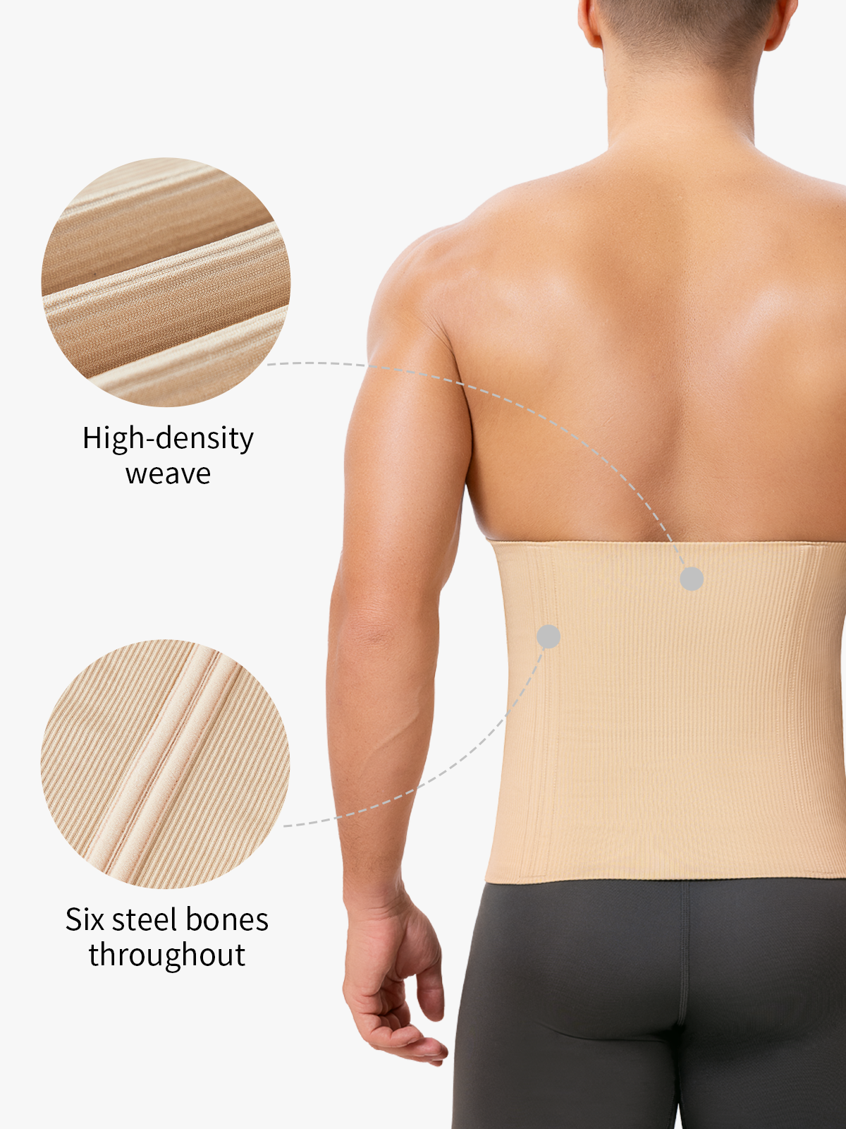 Men's Seamless Boning Support Waist Cincher