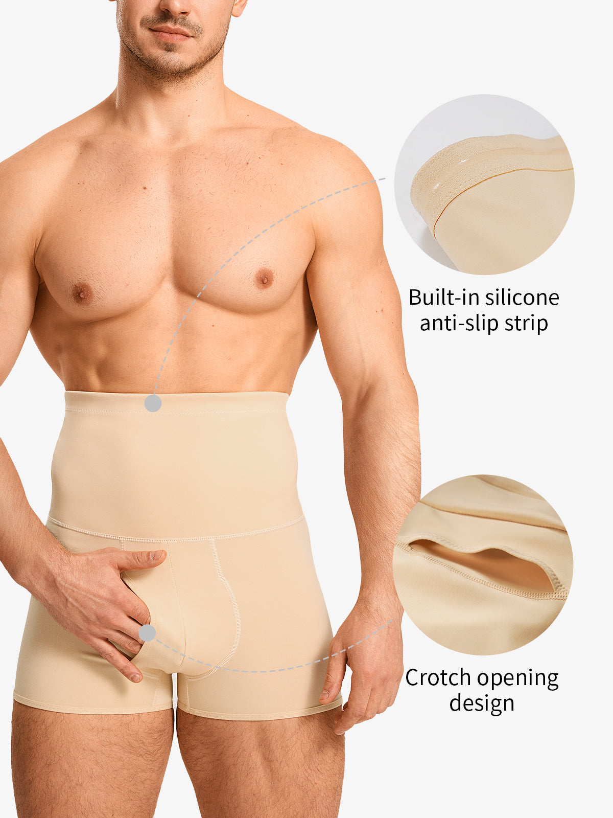 Men's High Waist Elastic Shorts