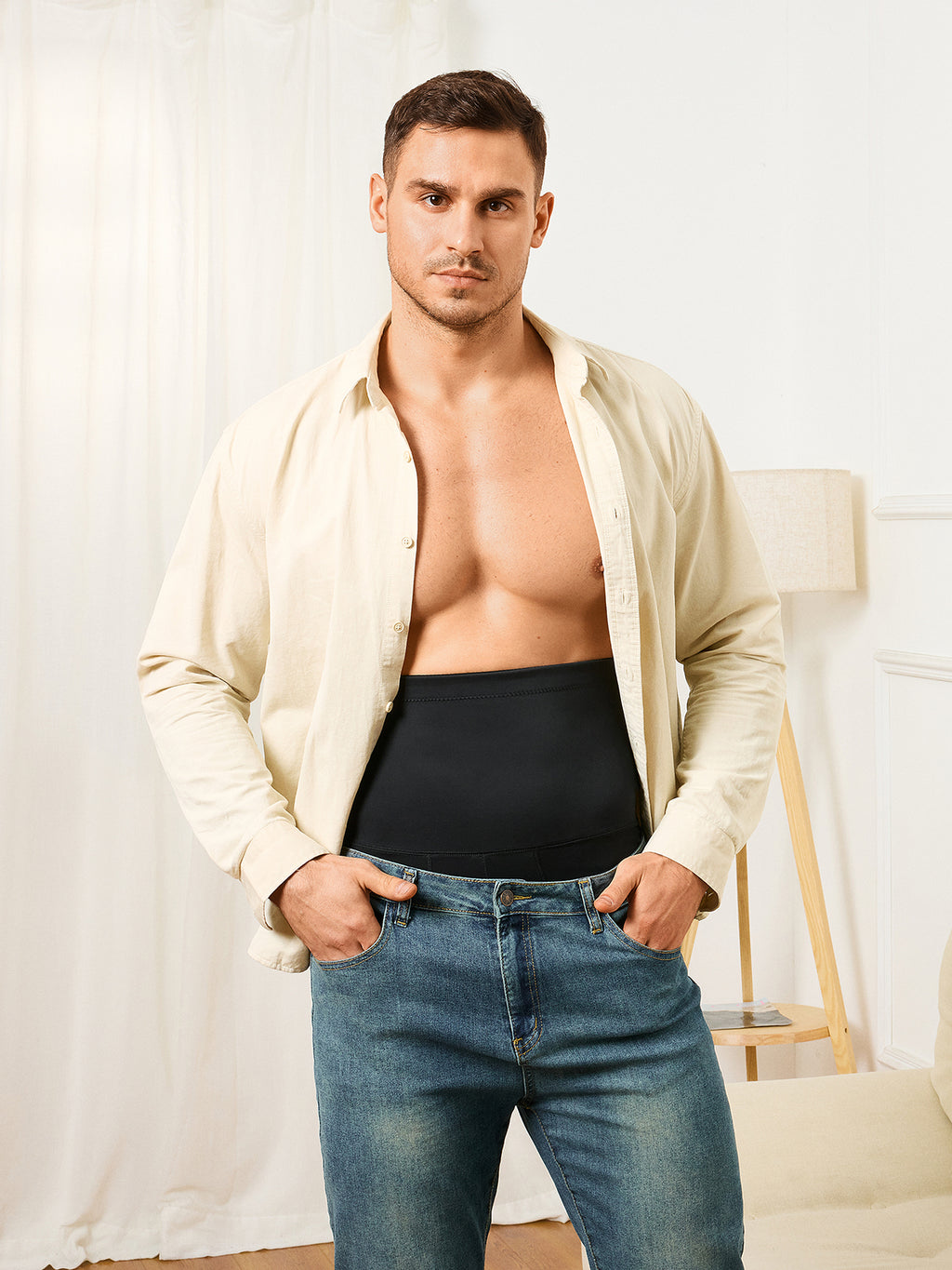 Men's High Waist Elastic Shorts