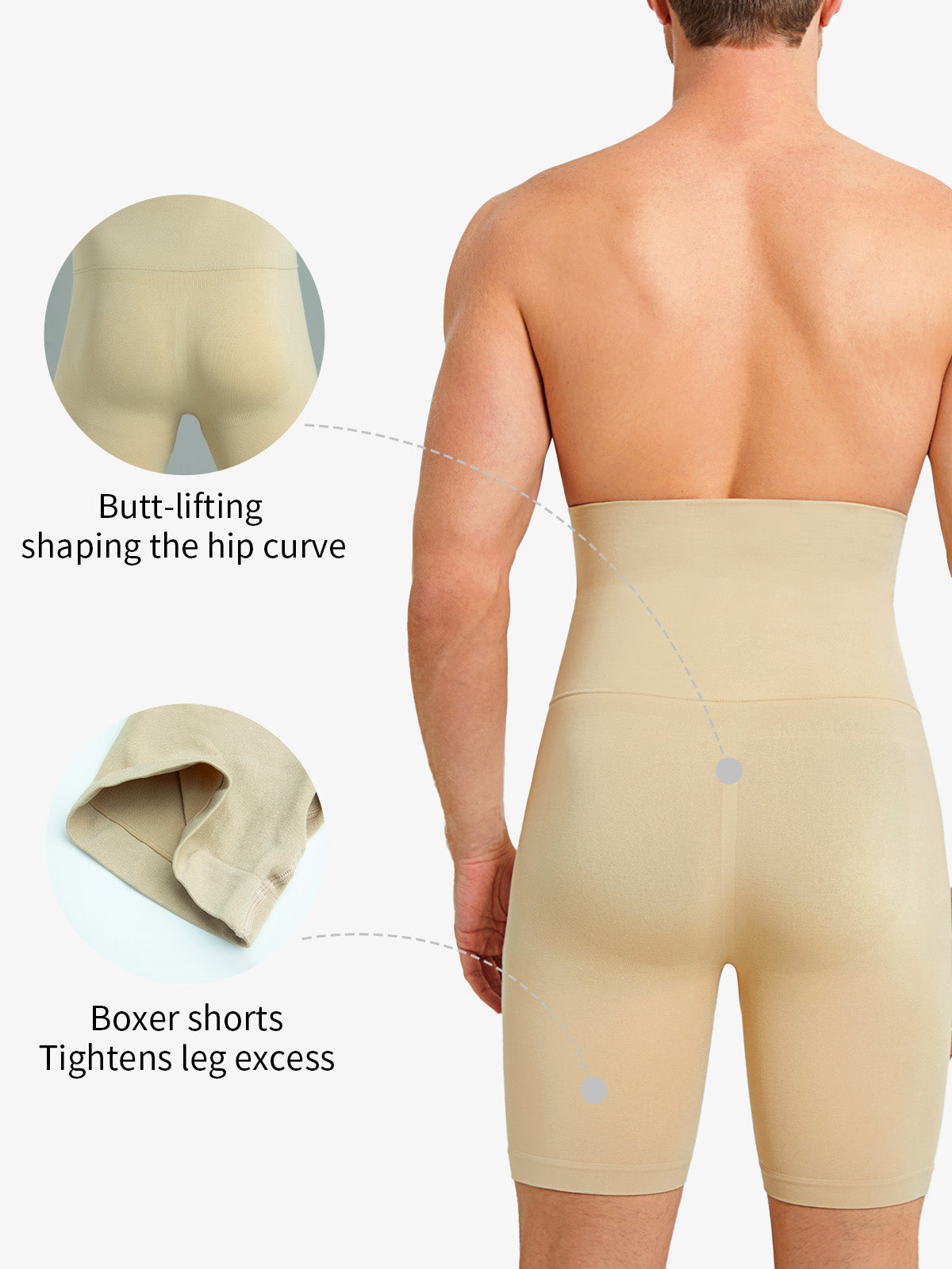 Men's Seamless High Waist Elastic Shorts