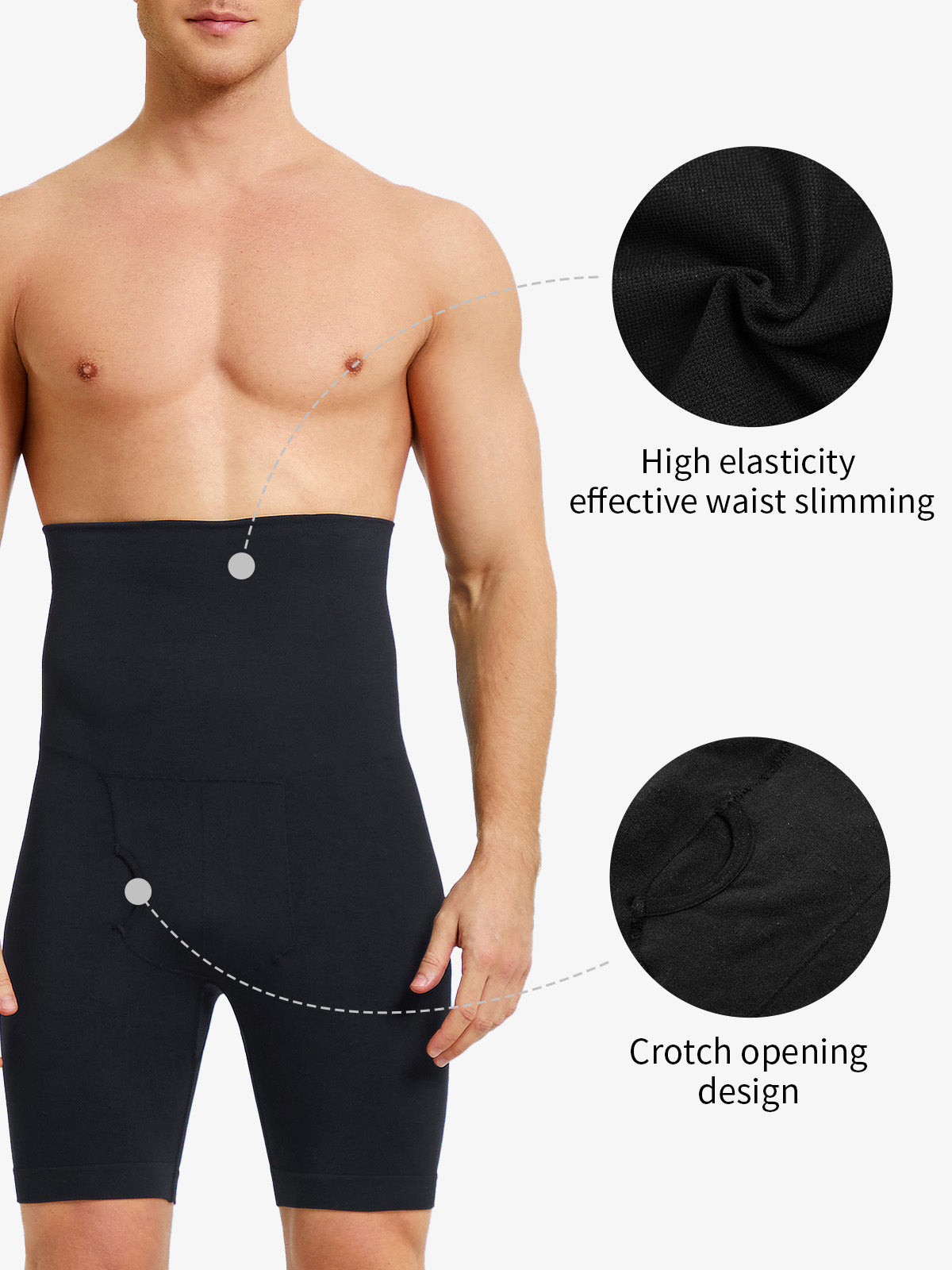 Men's Seamless High Waist Elastic Shorts
