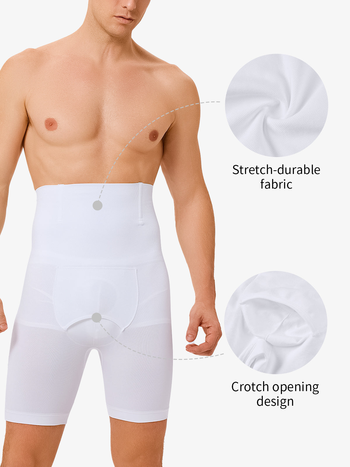 Men's Seamless High-Waist Boning Support Shorts