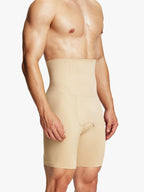 Men's Seamless High-Waist Boning Support Shorts