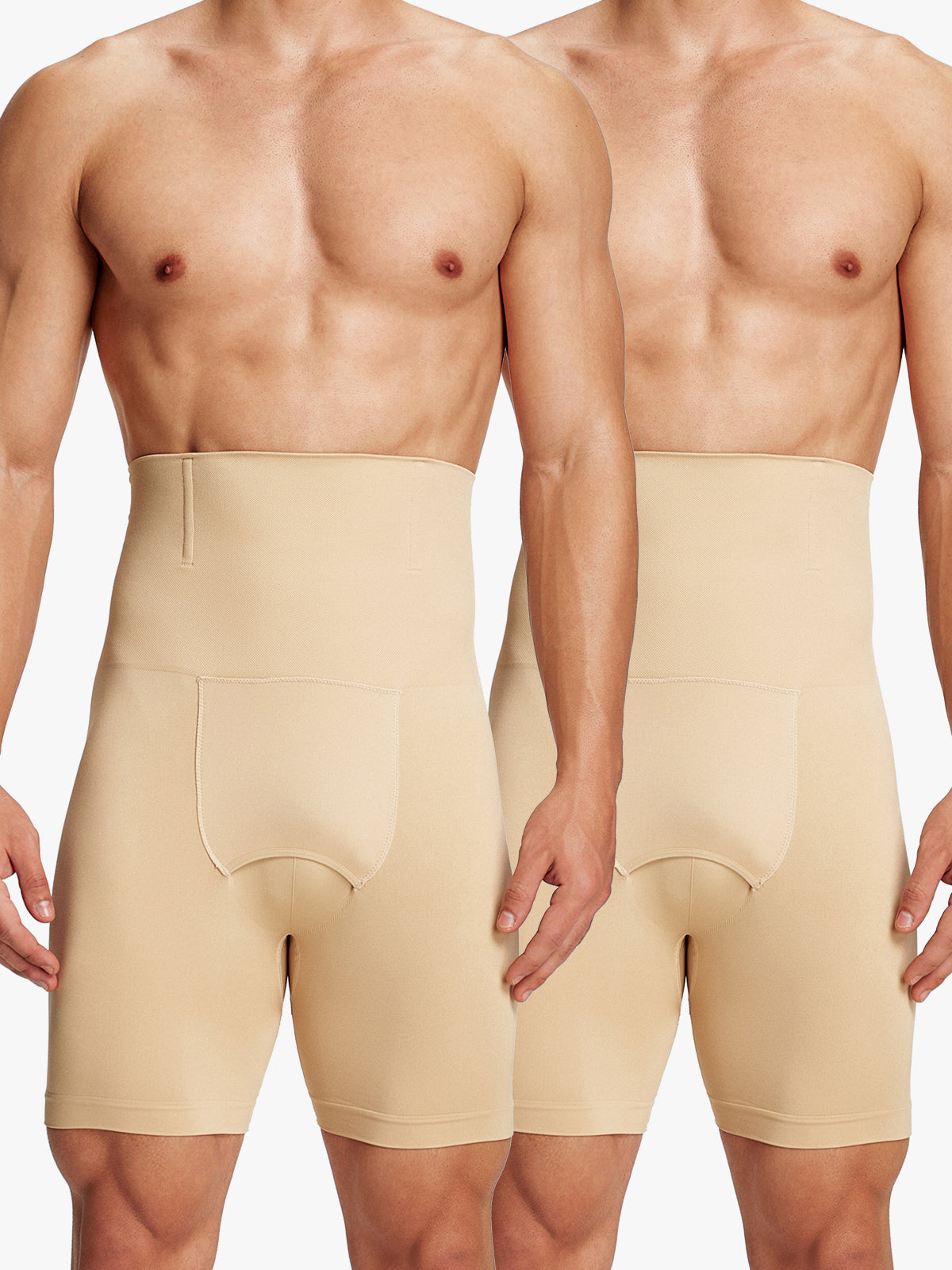 Men's Seamless High-Waist Boning Support Shorts
