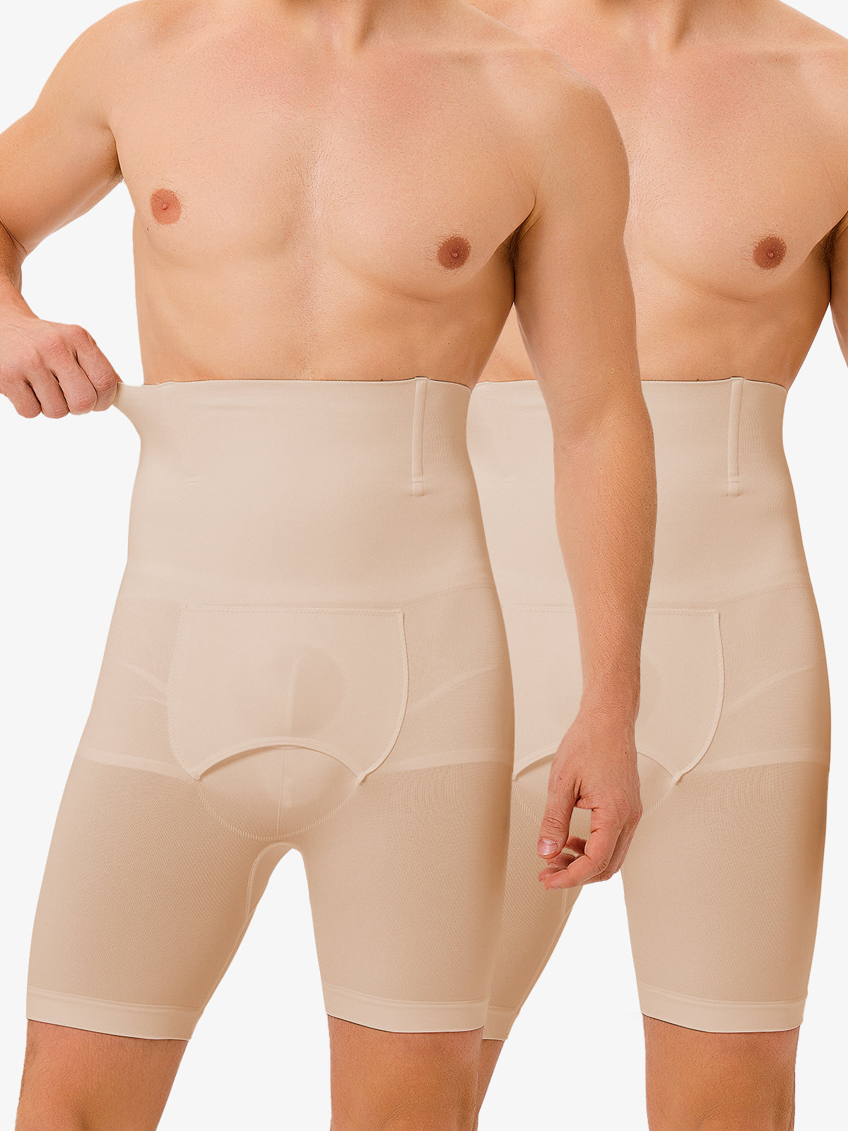 Men's Seamless High-Waist Boning Support Shorts