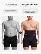 Men's Seamless High-Waist Boning Support Shorts
