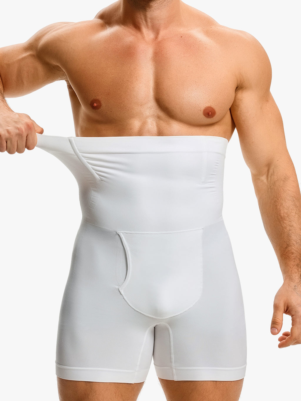 Men's High Waist Body Shaper Shorts with Steel Boning Support