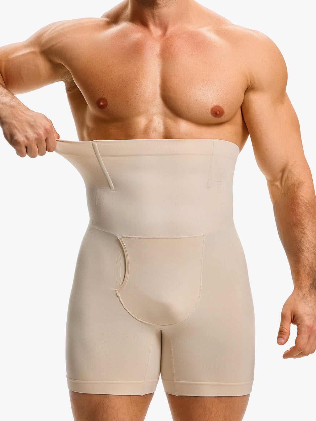 Men's High Waist Body Shaper Shorts with Steel Boning Support