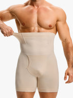 Men's High Waist Body Shaper Shorts with Steel Boning Support