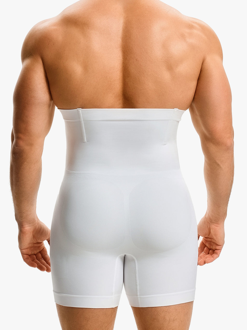 Men's High Waist Body Shaper Shorts with Steel Boning Support