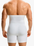 Men's High Waist Body Shaper Shorts with Steel Boning Support