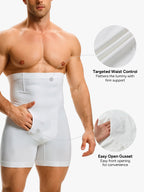 Men's High Waist Body Shaper Shorts with Steel Boning Support