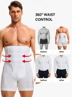 Men's High Waist Body Shaper Shorts with Steel Boning Support