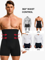 Men's High Waist Body Shaper Shorts with Steel Boning Support