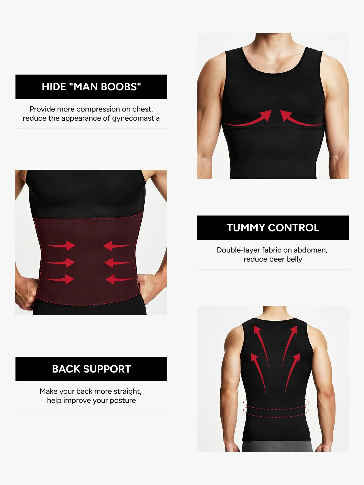 Upgraded Version Men's Tummy Control Sliming Tank Top