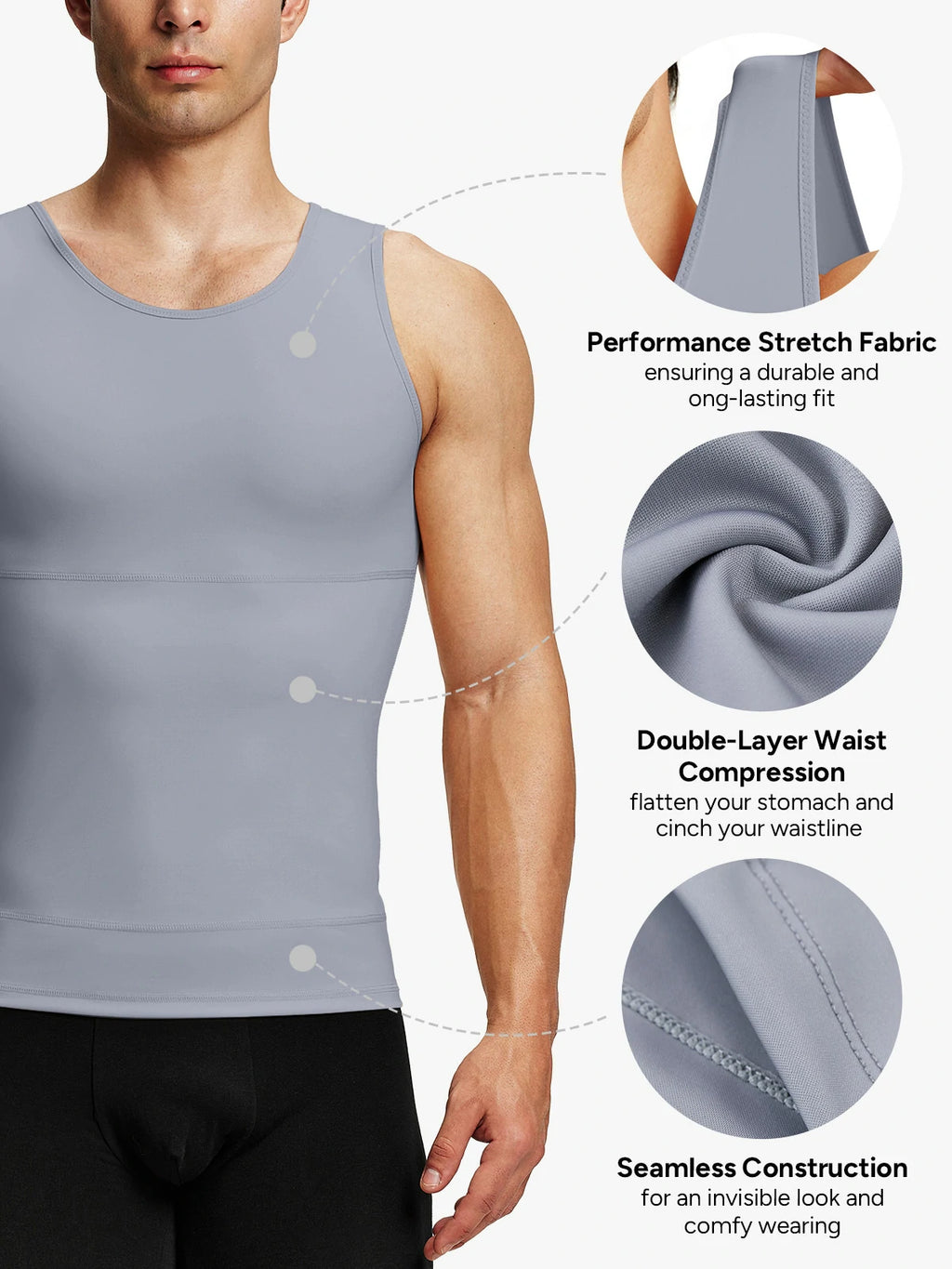 Upgraded Version Men's Tummy Control Sliming Tank Top