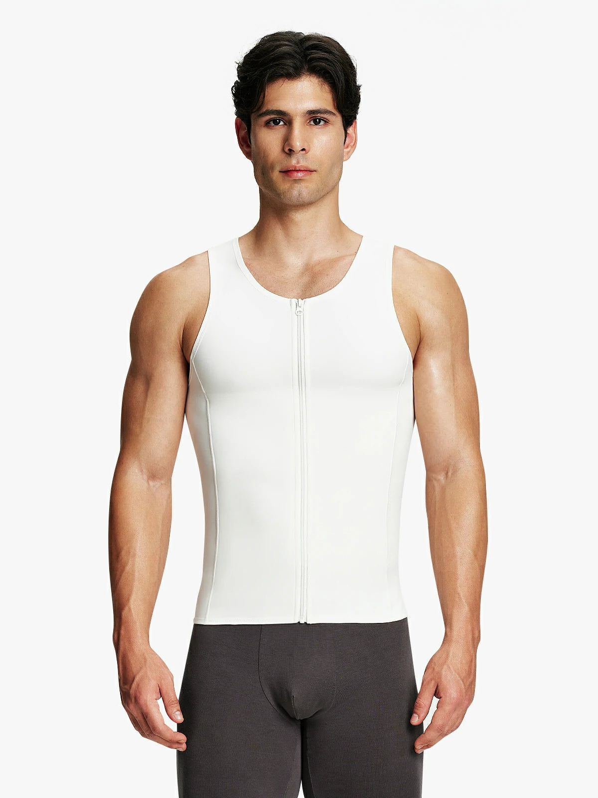Zipper Belly Compression Workout out Waist Trainer Shapewear Tank Top