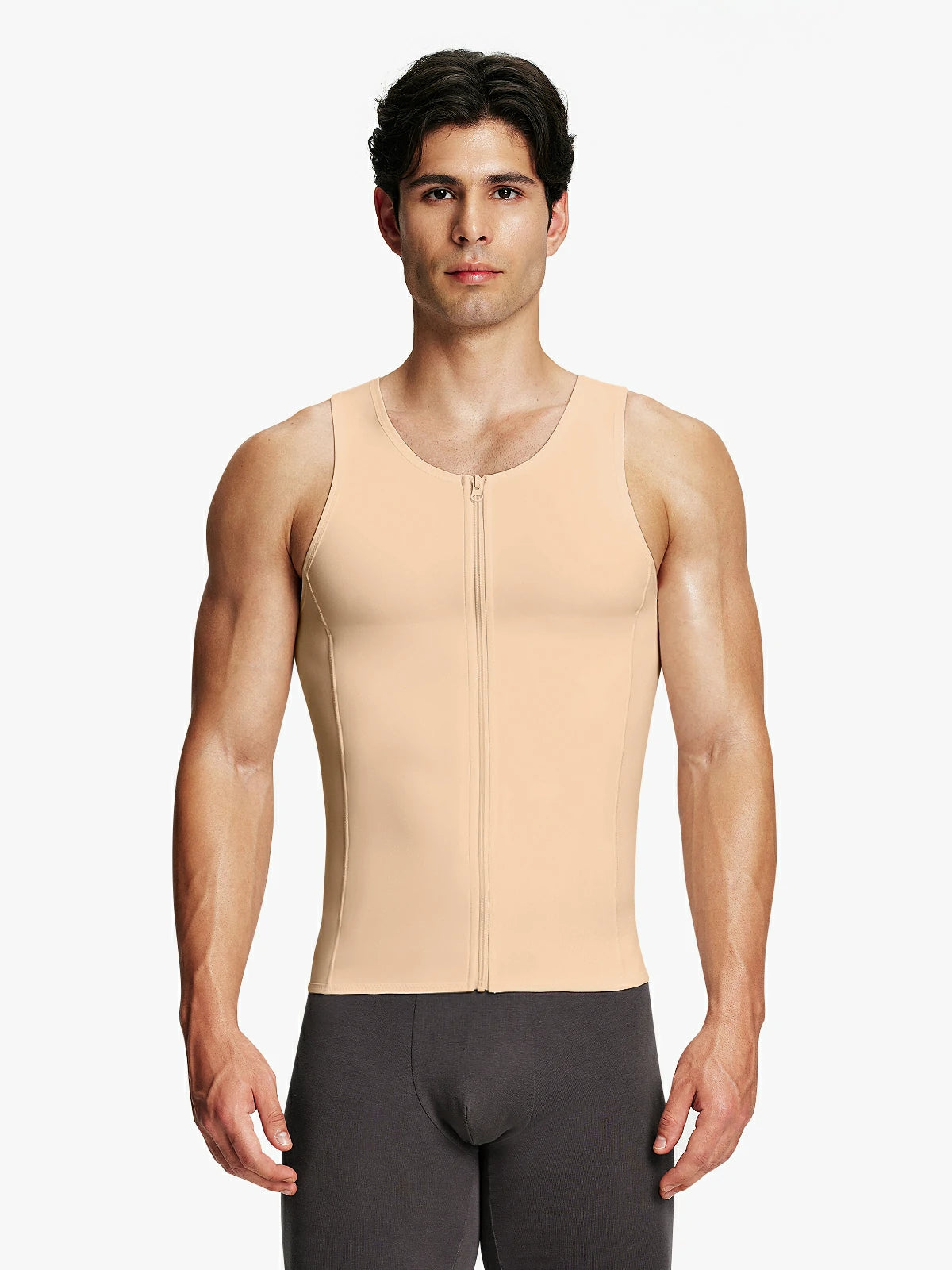 Zipper Belly Compression Workout out Waist Trainer Shapewear Tank Top