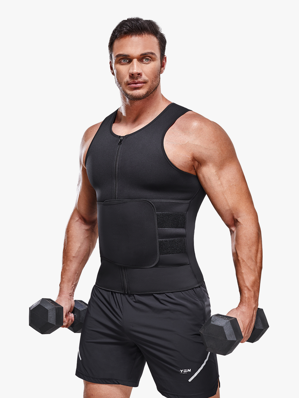 Men's Double Tummy Control Workout Tank Top