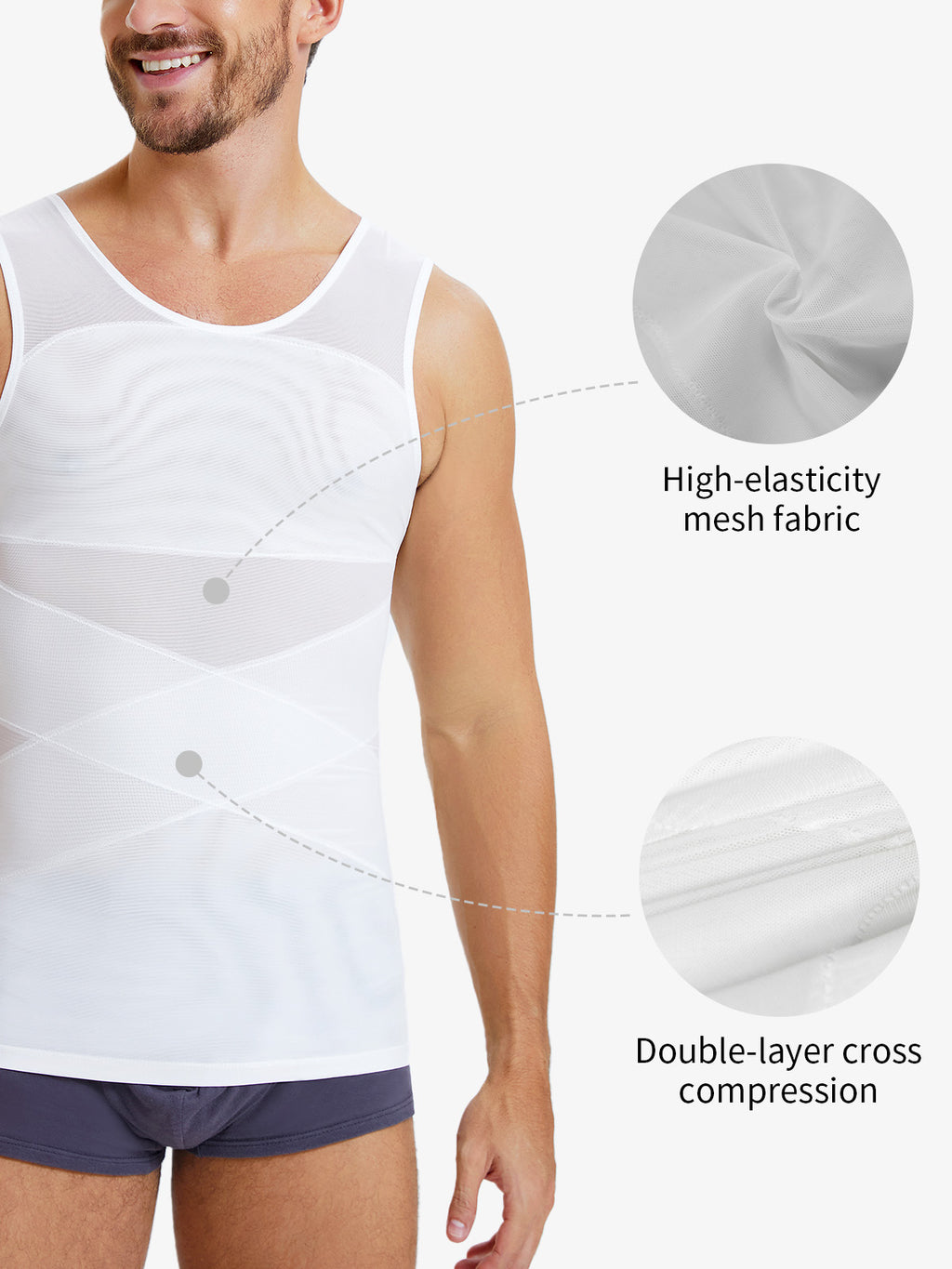 Mesh Breathable Compression Tank Top for Men